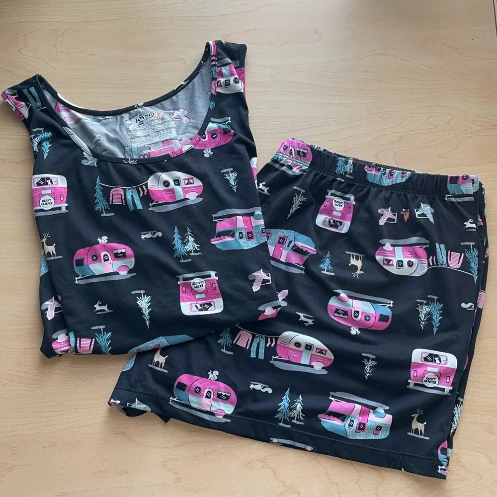 Camper pajama shorts and tank set - Picture 1 of 8